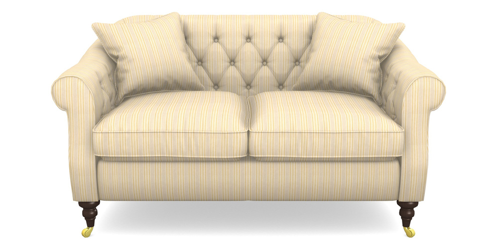 Product photograph of Abbotsbury 2 5 Seater Sofa In Cloth 22 - Racing Stripes Ayr - Lemon from Sofas and Stuff Limited