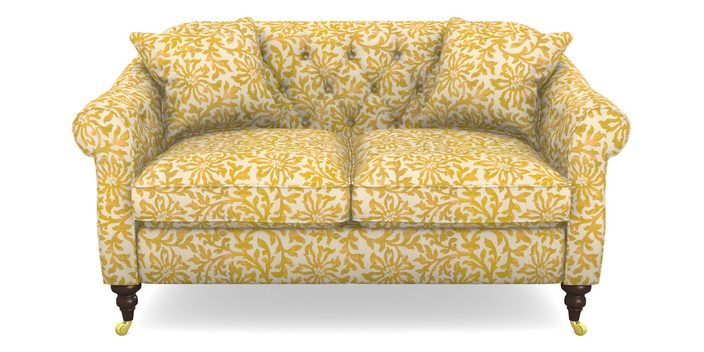 Product photograph of Abbotsbury 2 5 Seater Sofa In V A Brompton Collection - Floral Scroll - Corn from Sofas and Stuff Limited