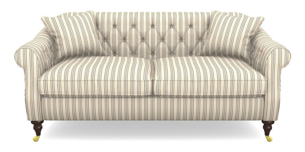 Product photograph of Abbotsbury 3 Seater Sofa In Cloth 22 - Racing Stripes Ayr - Charcoal from Sofas and Stuff Limited