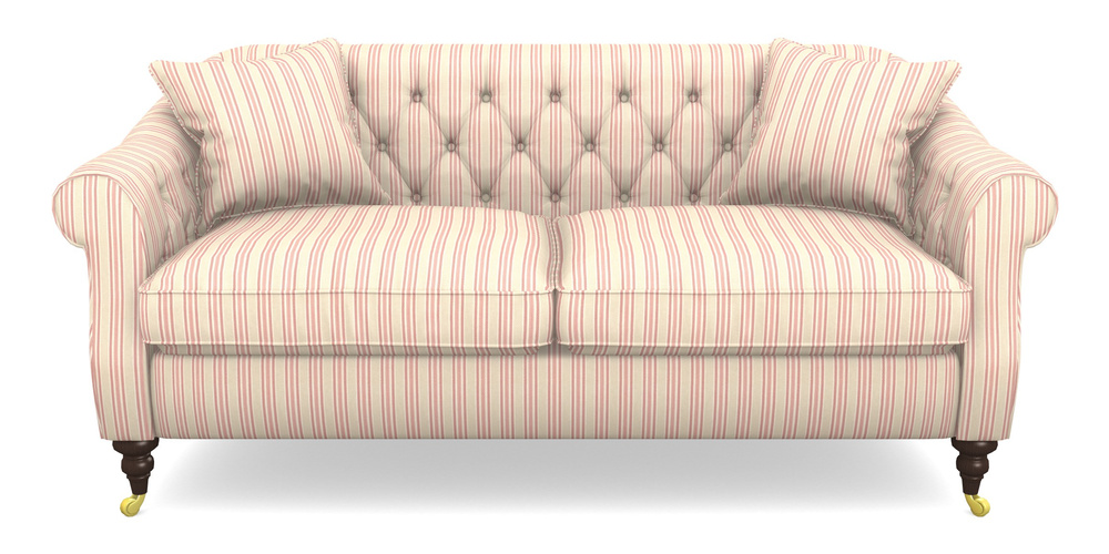 Product photograph of Abbotsbury 3 Seater Sofa In Cloth 22 - Racing Stripes Ayr - Cherry from Sofas and Stuff Limited