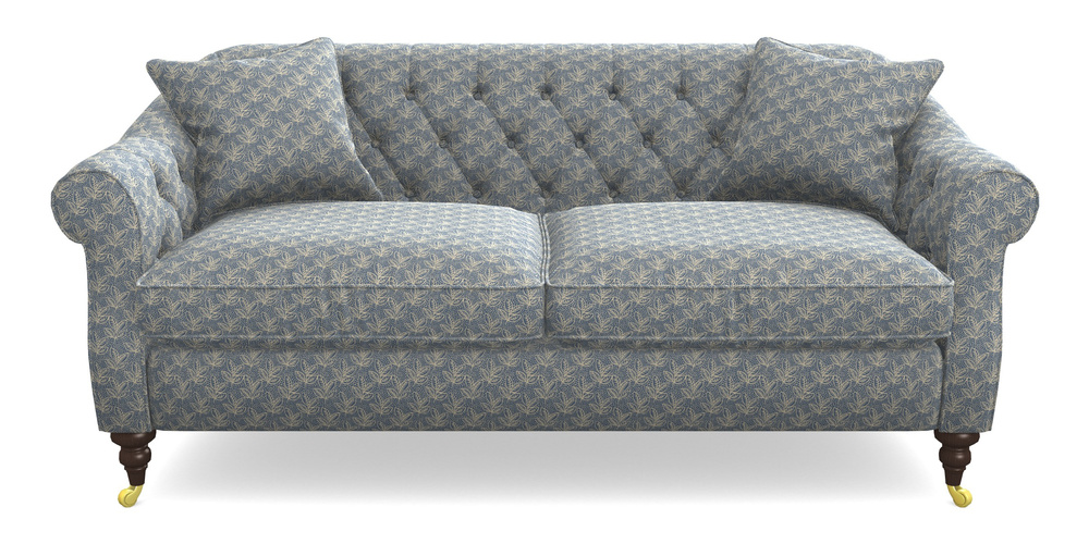 Product photograph of Abbotsbury 3 Seater Sofa In Cloth 21 - Decorative Leaf - Bilberry from Sofas and Stuff Limited