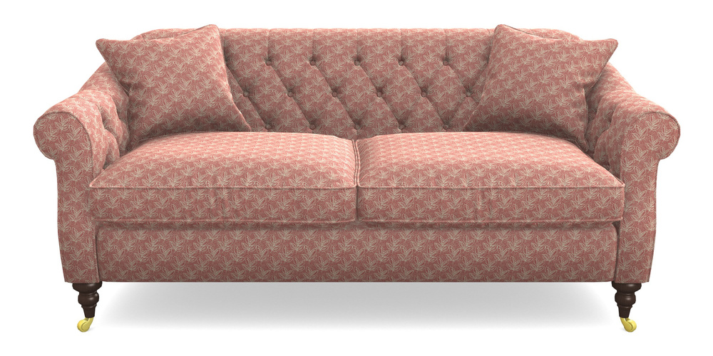 Product photograph of Abbotsbury 3 Seater Sofa In Cloth 21 - Decorative Leaf - Ginger Snap from Sofas and Stuff Limited