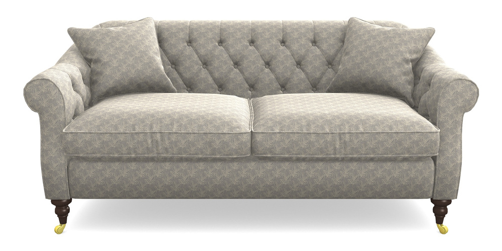 Product photograph of Abbotsbury 3 Seater Sofa In Cloth 21 - Decorative Leaf - Magnesium from Sofas and Stuff Limited