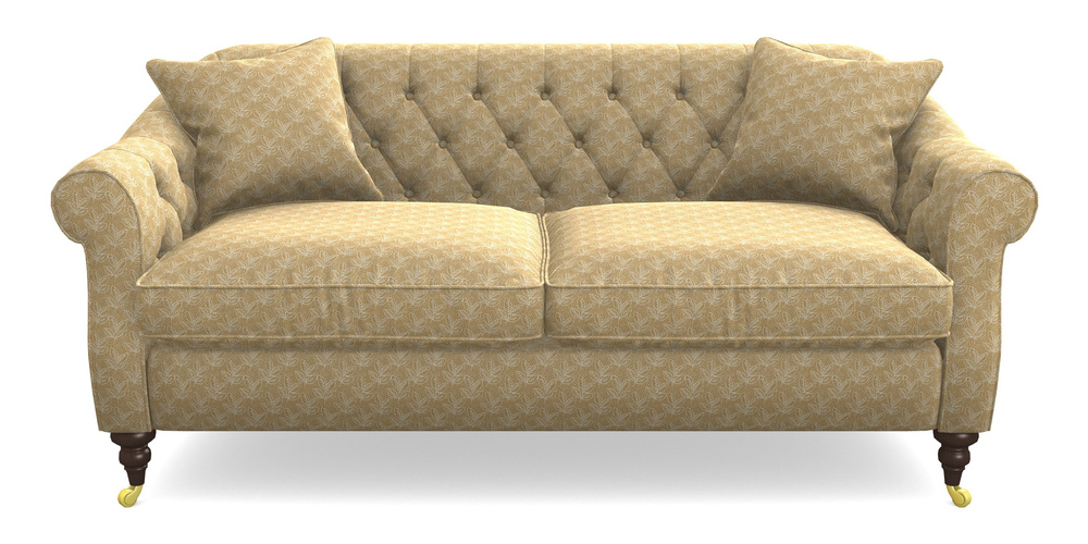 Product photograph of Abbotsbury 3 Seater Sofa In Cloth 21 - Decorative Leaf - Quince from Sofas and Stuff Limited