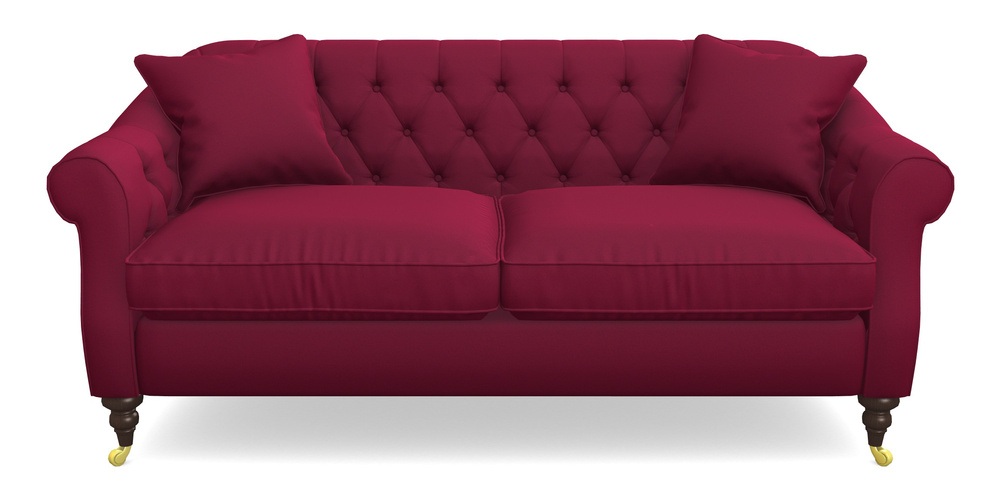 Product photograph of Abbotsbury 3 Seater Sofa In Clever Glossy Velvet - Chianti from Sofas and Stuff Limited