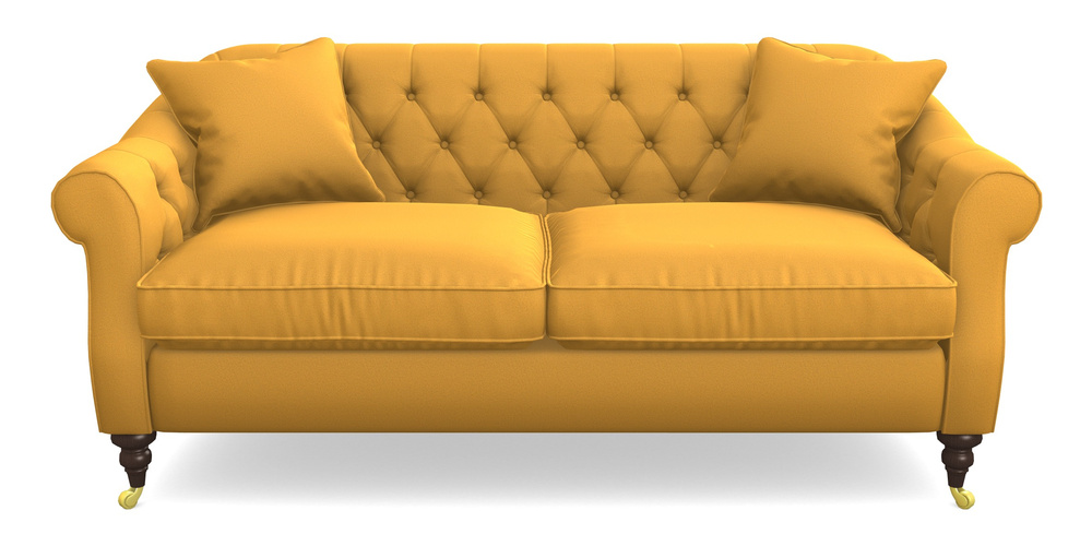 Product photograph of Abbotsbury 3 Seater Sofa In Clever Glossy Velvet - Fools Gold from Sofas and Stuff Limited