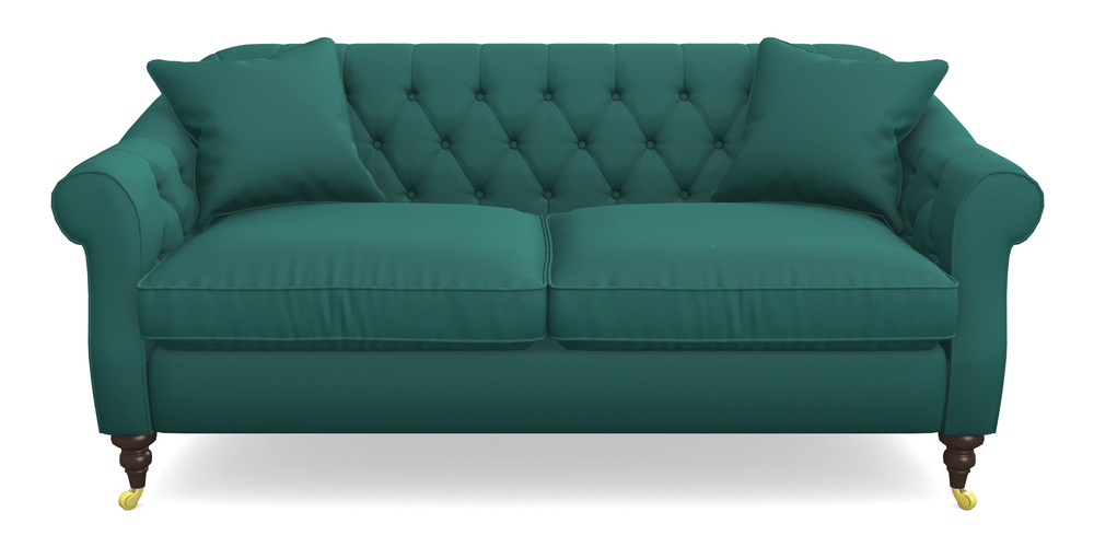 Product photograph of Abbotsbury 3 Seater Sofa In Clever Glossy Velvet - Kingfisher from Sofas and Stuff Limited