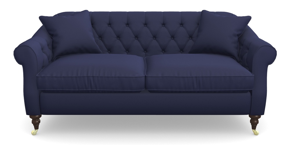 Product photograph of Abbotsbury 3 Seater Sofa In Clever Glossy Velvet - Navy from Sofas and Stuff Limited