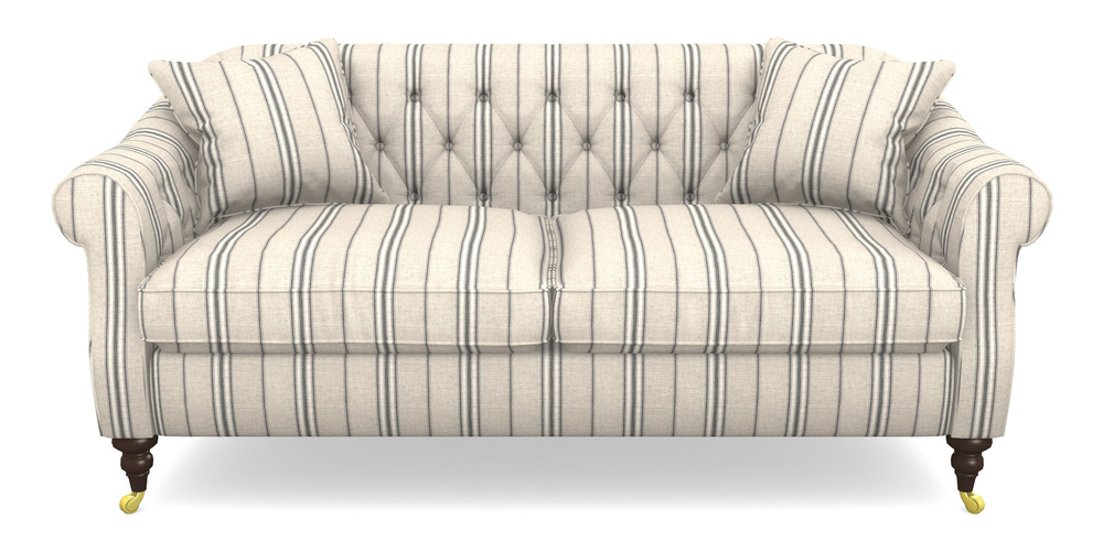 Product photograph of Abbotsbury 3 Seater Sofa In Cloth 18 Stripes - Regimental - Bible Black from Sofas and Stuff Limited