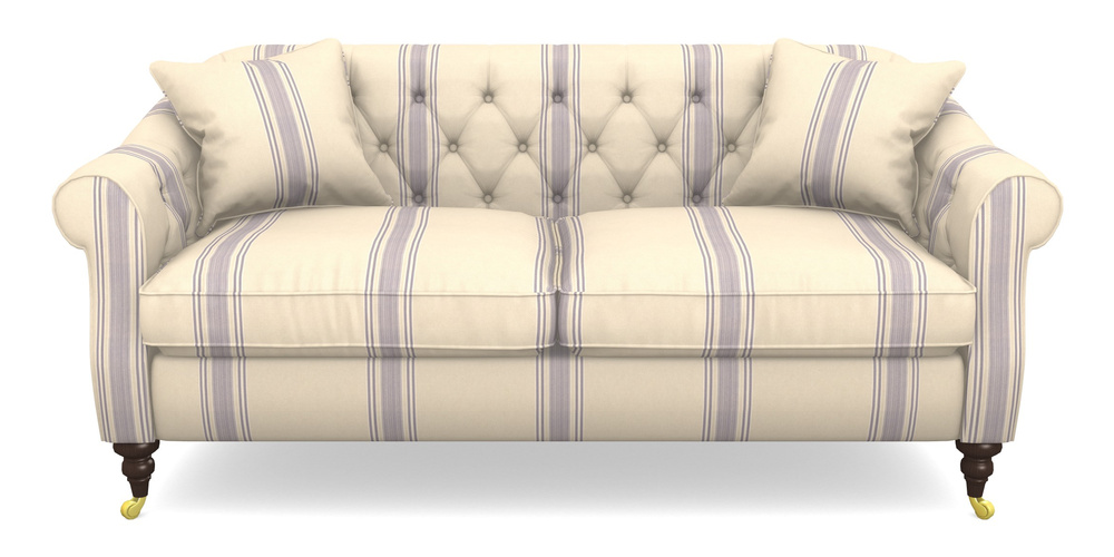 Product photograph of Abbotsbury 3 Seater Sofa In Cloth 22 - Racing Stripes Cheltenham - Blueberry from Sofas and Stuff Limited