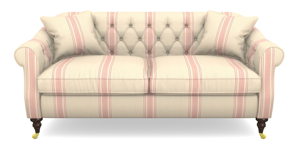 Product photograph of Abbotsbury 3 Seater Sofa In Cloth 22 - Racing Stripes Cheltenham - Cherry from Sofas and Stuff Limited