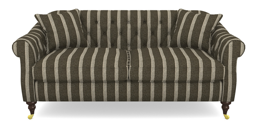 Product photograph of Abbotsbury 3 Seater Sofa In Cloth 20 - Design 2 - Olive Stripe from Sofas and Stuff Limited