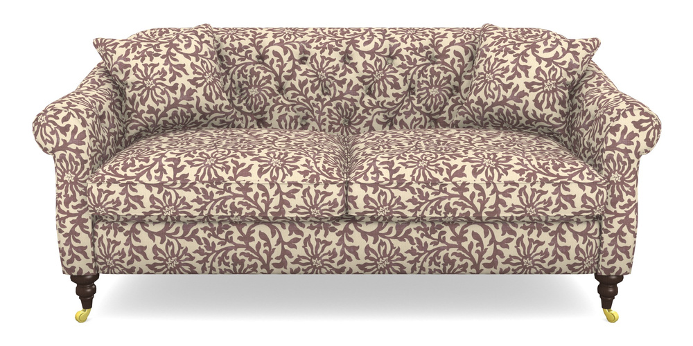 Product photograph of Abbotsbury 3 Seater Sofa In V A Brompton Collection - Floral Scroll - Cacao from Sofas and Stuff Limited
