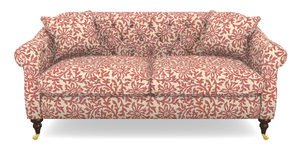 Product photograph of Abbotsbury 3 Seater Sofa In V A Brompton Collection - Floral Scroll - Chilli from Sofas and Stuff Limited