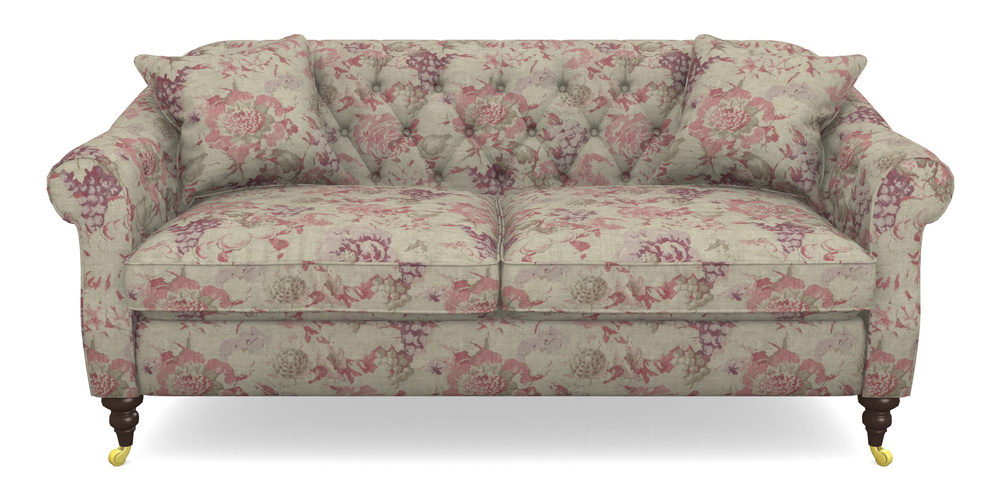 Product photograph of Abbotsbury 3 Seater Sofa In Floral Linen - Faith Rose Quartz from Sofas and Stuff Limited