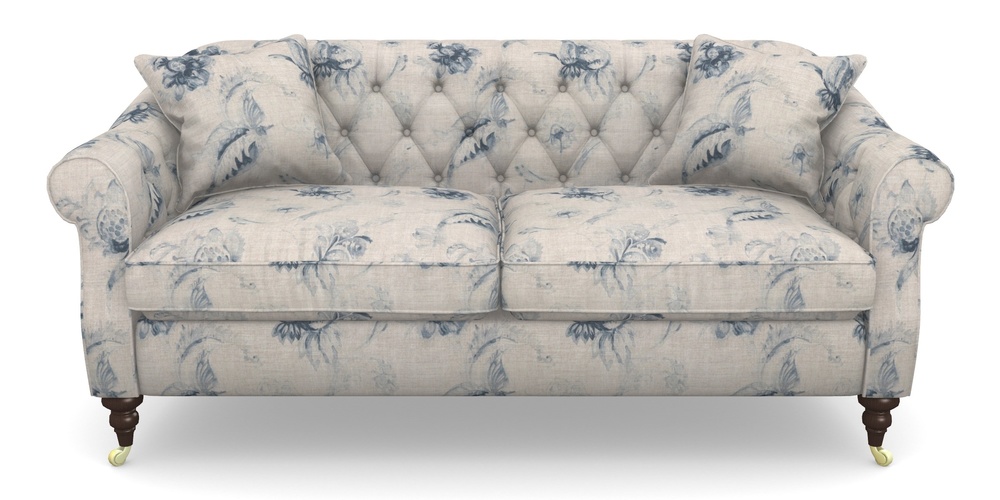 Product photograph of Abbotsbury 3 Seater Sofa In Floral Linen - Lela Mystery Indigo from Sofas and Stuff Limited