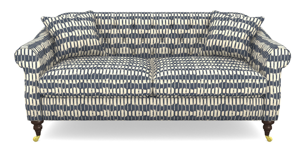 Product photograph of Abbotsbury 3 Seater Sofa In V A Brompton Collection - Ikat - Midnight Blue from Sofas and Stuff Limited