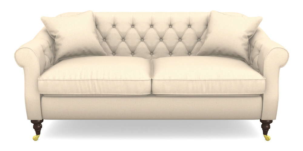 Product photograph of Abbotsbury 3 Seater Sofa In Plain Linen Cotton - Rice Pudding from Sofas and Stuff Limited