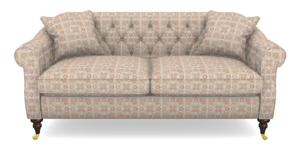 Product photograph of Abbotsbury 3 Seater Sofa In Rhs Collection - Small Knot Garden Cotton Weave - Terracotta from Sofas and Stuff Limited
