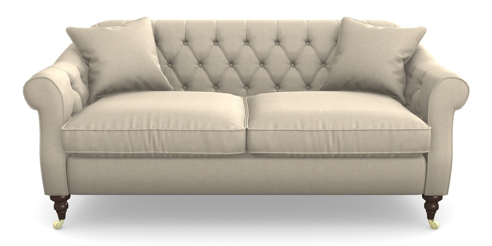 Product photograph of Abbotsbury 3 Seater Sofa In Super Soft Velvet - Hessian from Sofas and Stuff Limited