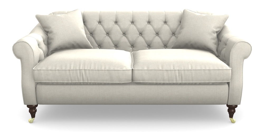 Product photograph of Abbotsbury 3 Seater Sofa In Super Soft Velvet - Linen from Sofas and Stuff Limited