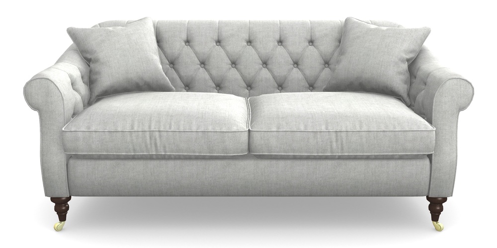 Product photograph of Abbotsbury 3 Seater Sofa In Super Soft Velvet - Silver from Sofas and Stuff Limited