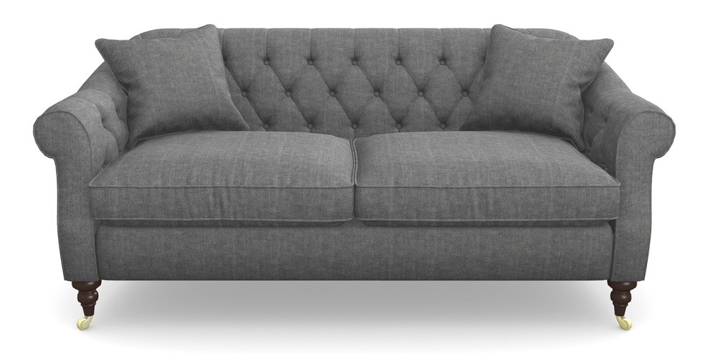 Product photograph of Abbotsbury 3 Seater Sofa In Super Soft Velvet - Steel from Sofas and Stuff Limited