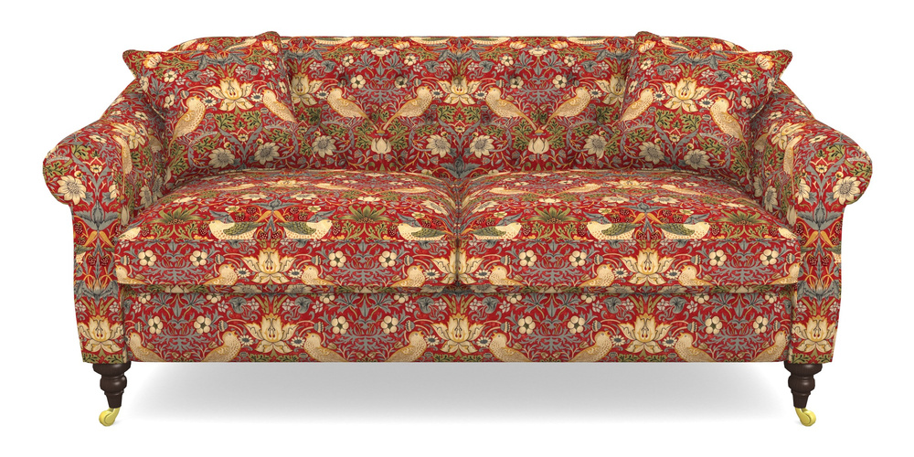 Product photograph of Abbotsbury 3 Seater Sofa In William Morris Collection - Strawberry Thief - Crimson Slate from Sofas and Stuff Limited