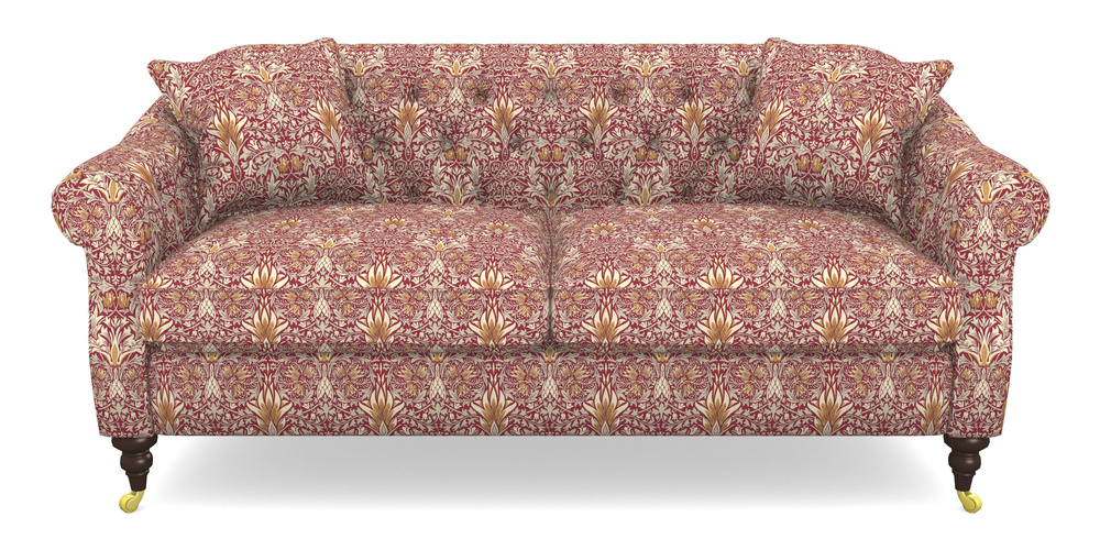 Product photograph of Abbotsbury 3 Seater Sofa In William Morris Collection - Snakeshead - Claret Gold from Sofas and Stuff Limited