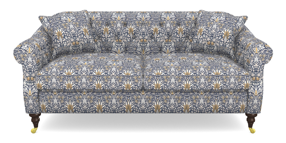 Product photograph of Abbotsbury 3 Seater Sofa In William Morris Collection - Snakeshead - Indigo Hemp from Sofas and Stuff Limited