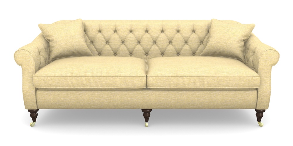 Product photograph of Abbotsbury 4 Seater Sofa In Aqua Clean Hove - Lemon from Sofas and Stuff Limited