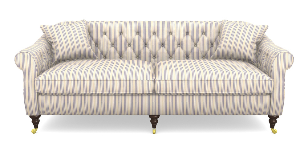 Product photograph of Abbotsbury 4 Seater Sofa In Cloth 22 - Racing Stripes Ayr - Blueberry from Sofas and Stuff Limited