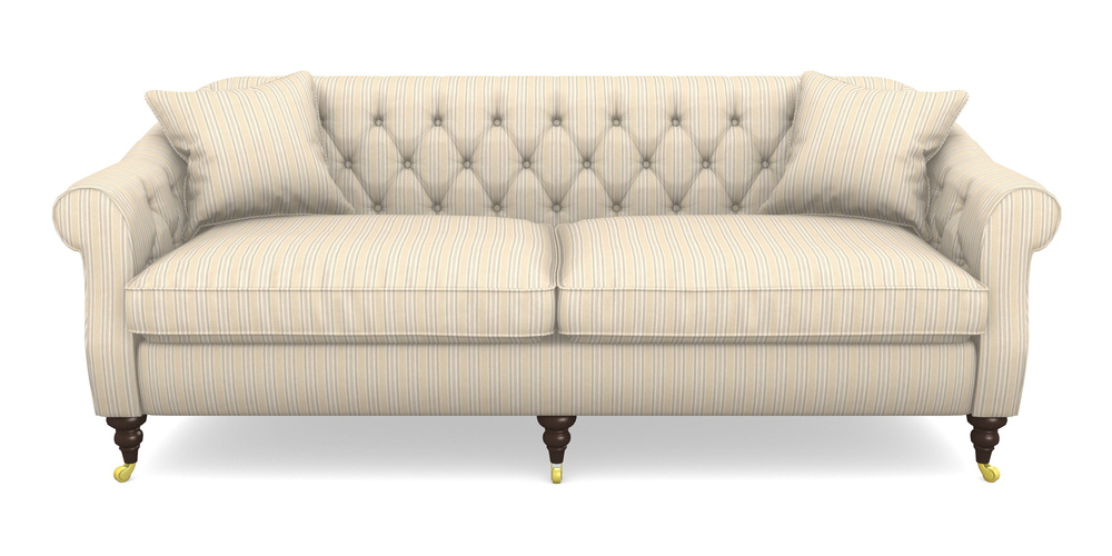 Product photograph of Abbotsbury 4 Seater Sofa In Cloth 22 - Racing Stripes Ayr - Dove from Sofas and Stuff Limited