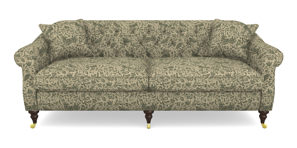Product photograph of Abbotsbury 4 Seater Sofa In V A Drawn From Nature - Bird And Rabbit - Dark Green from Sofas and Stuff Limited