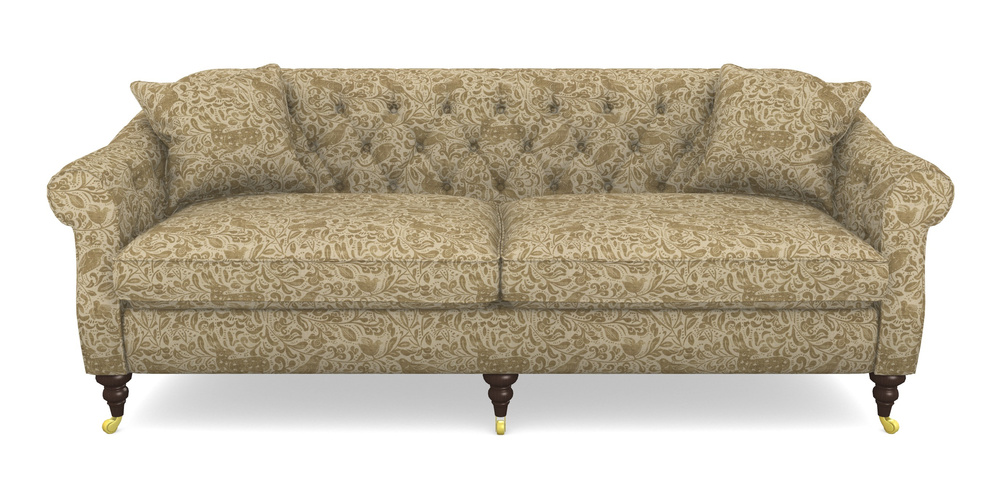 Product photograph of Abbotsbury 4 Seater Sofa In V A Drawn From Nature - Bird And Rabbit - Gold from Sofas and Stuff Limited