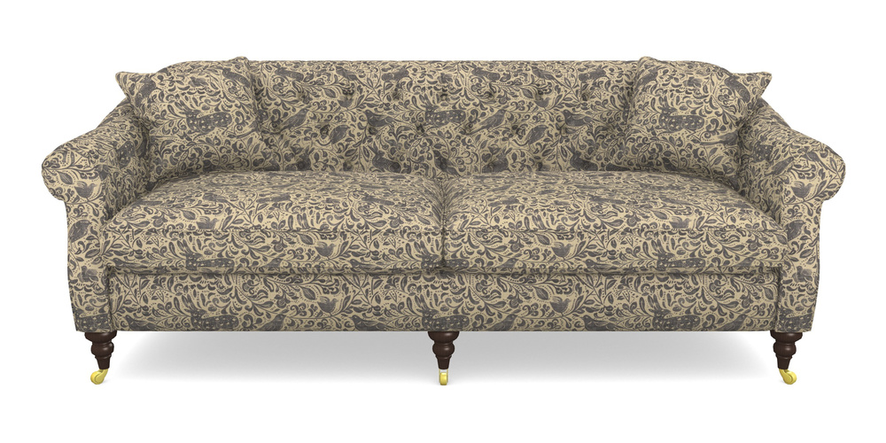 Product photograph of Abbotsbury 4 Seater Sofa In V A Drawn From Nature - Bird And Rabbit - Navy from Sofas and Stuff Limited