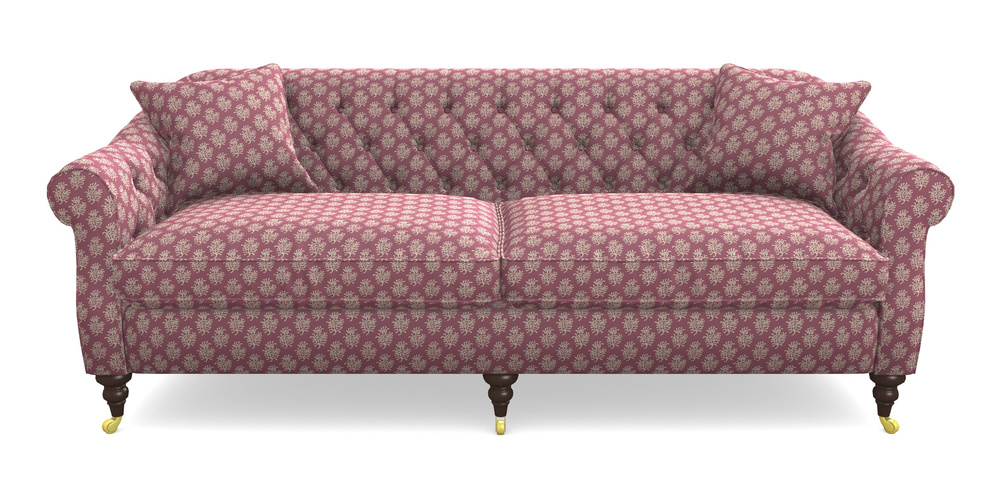 Product photograph of Abbotsbury 4 Seater Sofa In Cloth 21 - Coral 1 - Cassis from Sofas and Stuff Limited