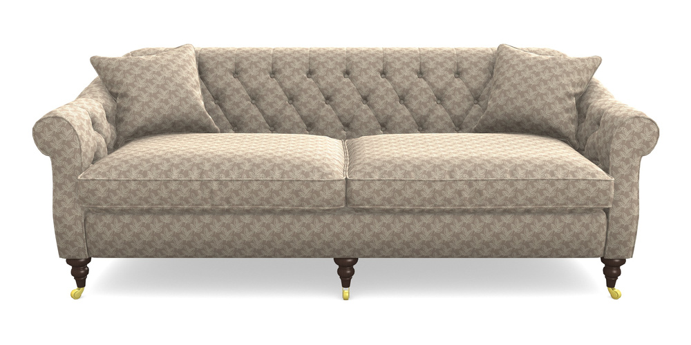 Product photograph of Abbotsbury 4 Seater Sofa In Cloth 21 - Decorative Leaf - Beech from Sofas and Stuff Limited
