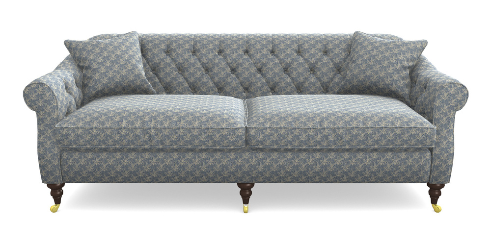 Product photograph of Abbotsbury 4 Seater Sofa In Cloth 21 - Decorative Leaf - Bilberry from Sofas and Stuff Limited