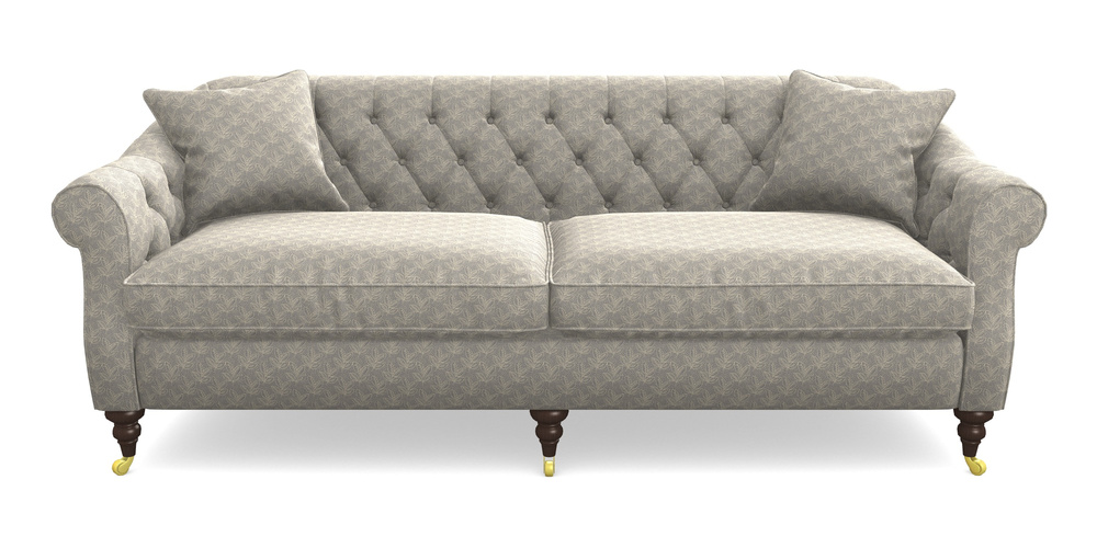 Product photograph of Abbotsbury 4 Seater Sofa In Cloth 21 - Decorative Leaf - Magnesium from Sofas and Stuff Limited