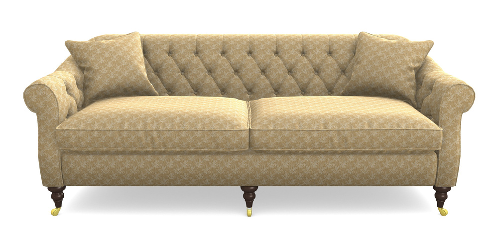 Product photograph of Abbotsbury 4 Seater Sofa In Cloth 21 - Decorative Leaf - Quince from Sofas and Stuff Limited