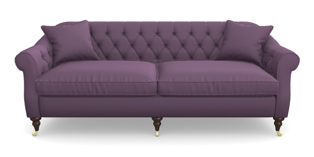 Product photograph of Abbotsbury 4 Seater Sofa In Clever Glossy Velvet - Blackcurrant from Sofas and Stuff Limited