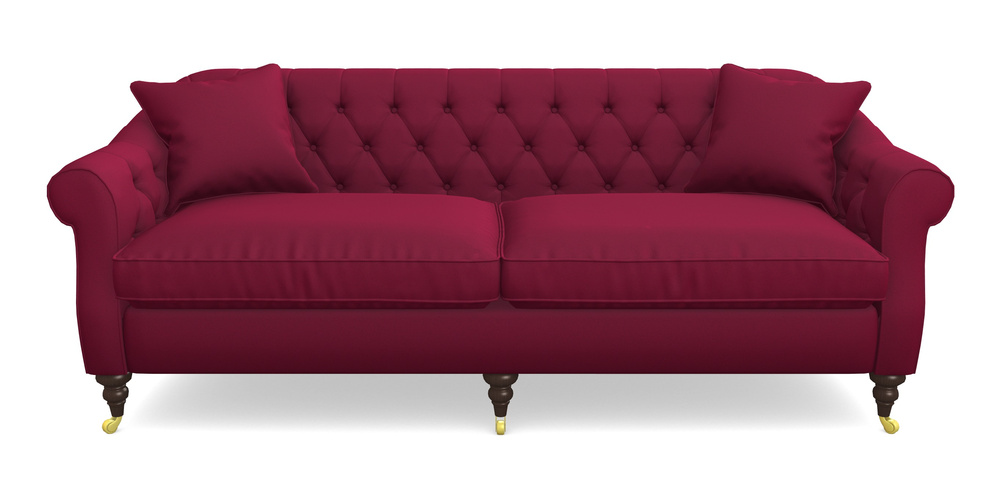 Product photograph of Abbotsbury 4 Seater Sofa In Clever Glossy Velvet - Chianti from Sofas and Stuff Limited
