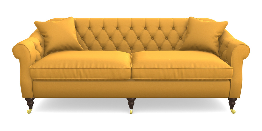 Product photograph of Abbotsbury 4 Seater Sofa In Clever Glossy Velvet - Fools Gold from Sofas and Stuff Limited