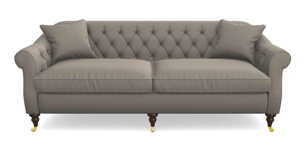 Product photograph of Abbotsbury 4 Seater Sofa In Clever Glossy Velvet - Mole from Sofas and Stuff Limited