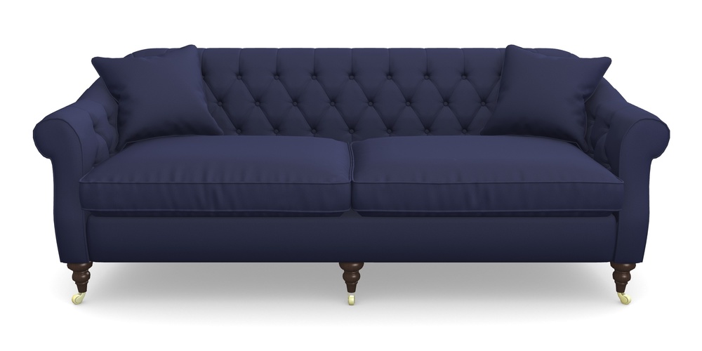 Product photograph of Abbotsbury 4 Seater Sofa In Clever Glossy Velvet - Navy from Sofas and Stuff Limited