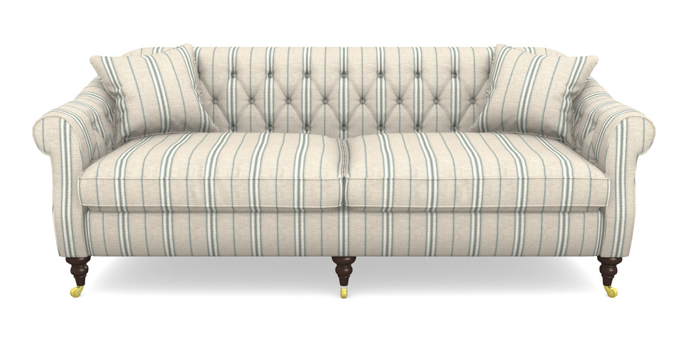Product photograph of Abbotsbury 4 Seater Sofa In Cloth 18 Stripes - Regimental - Basil from Sofas and Stuff Limited