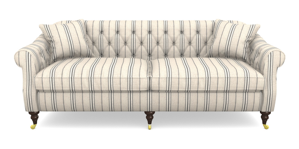 Product photograph of Abbotsbury 4 Seater Sofa In Cloth 18 Stripes - Regimental - Bible Black from Sofas and Stuff Limited