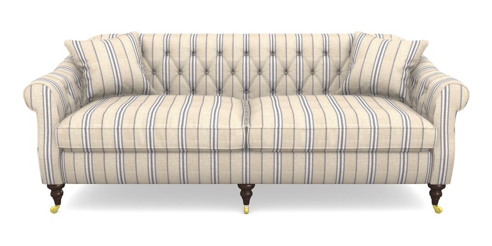 Product photograph of Abbotsbury 4 Seater Sofa In Cloth 18 Stripes - Regimental - Indigo from Sofas and Stuff Limited