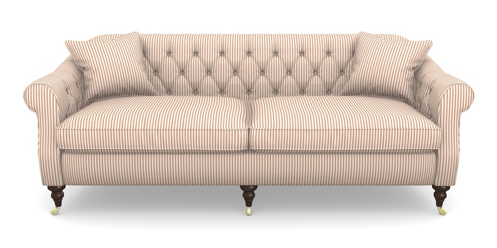 Product photograph of Abbotsbury 4 Seater Sofa In Cotton Stripe - Peony from Sofas and Stuff Limited